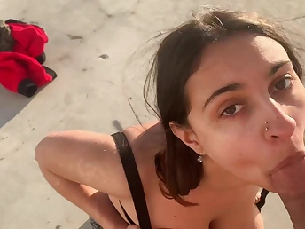Public Face porking big-titted Indian in Malibu and drinks spunk — IG: @haileyrose.baby