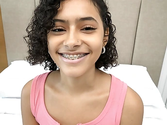 Barely legal year old Puerto Rican teen with cute tits and a PLUMP