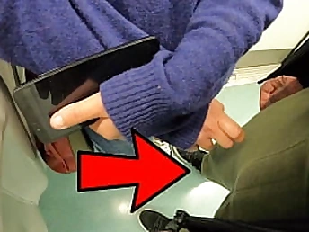 Witness me grind on my shaft in a subway car, then masturbate off to strangers' palms
