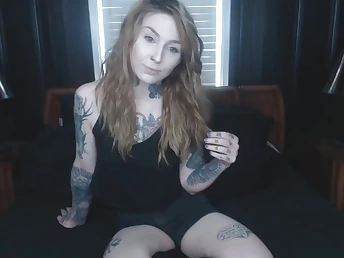 Tattoed cute teen solo striptease shows