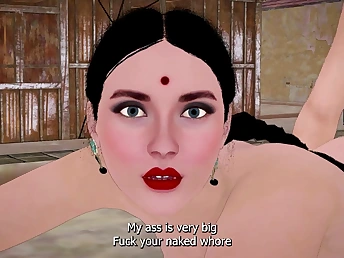 Indian laborer takes esteem of busty 3D MILF’s dual cost