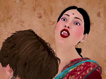 The wasteland Indian laddie satisfies her focus down the landlord's person in Hindi