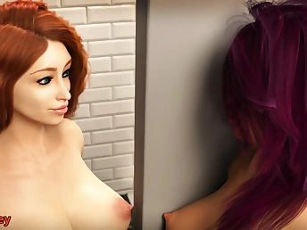 Cute girls surrounding small boobs are getting fucked by huge cock