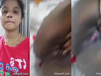 Beautiful Desi Female flaunts her tight pussy and tantalizes with her tongue
