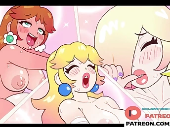 Lu Princess & Rosalina use their magic massager to satisfy their desires in this dank futa anime porn film over
