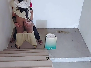Stepdad plows Priya's big unproficient tits & ass on stairs